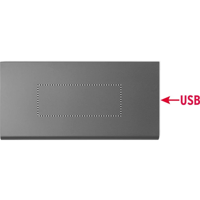 Schemat znakowania dla Grawerowanie laserowe - L3 na gadżecie: Power bank 8000 mAh tytanowy z logo – aluminium premium