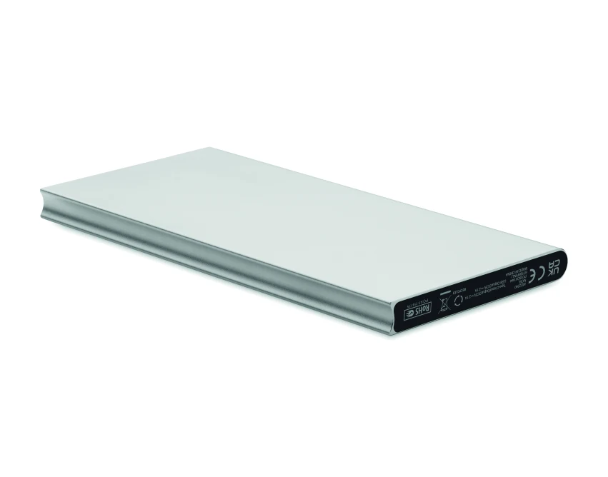 Power bank 8000 mAh srebrny mat z grawerem logo
