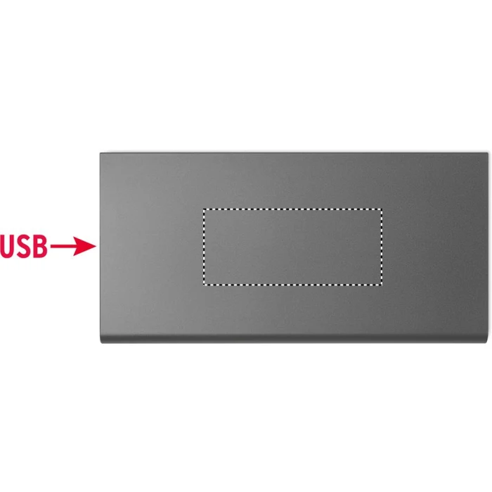 Schemat znakowania dla Tampondruk - P5 na gadżecie: Power bank 8000 mAh tytanowy z logo – aluminium premium