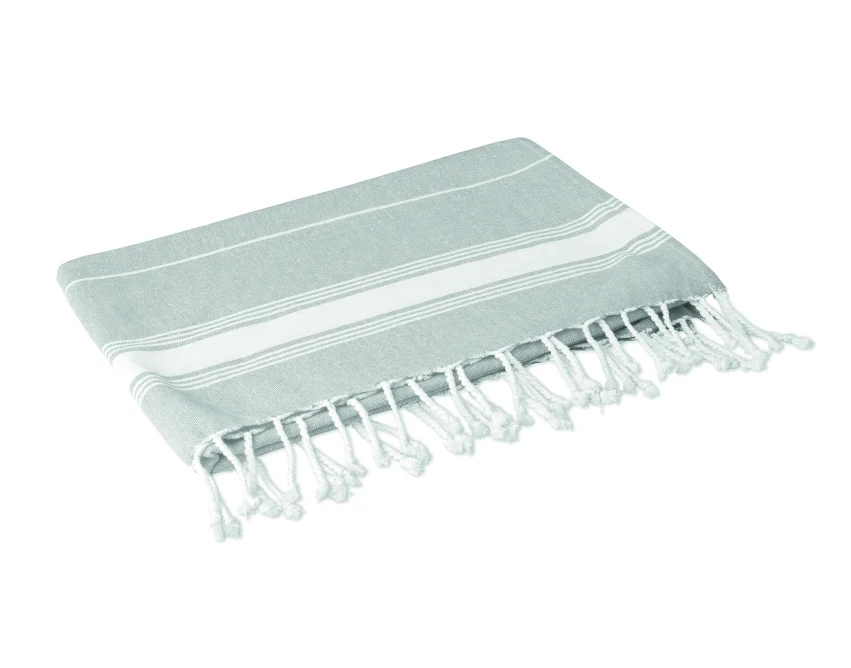 Szary ręcznik plażowy Malibu z logo firmy 180g OEKO-TEX