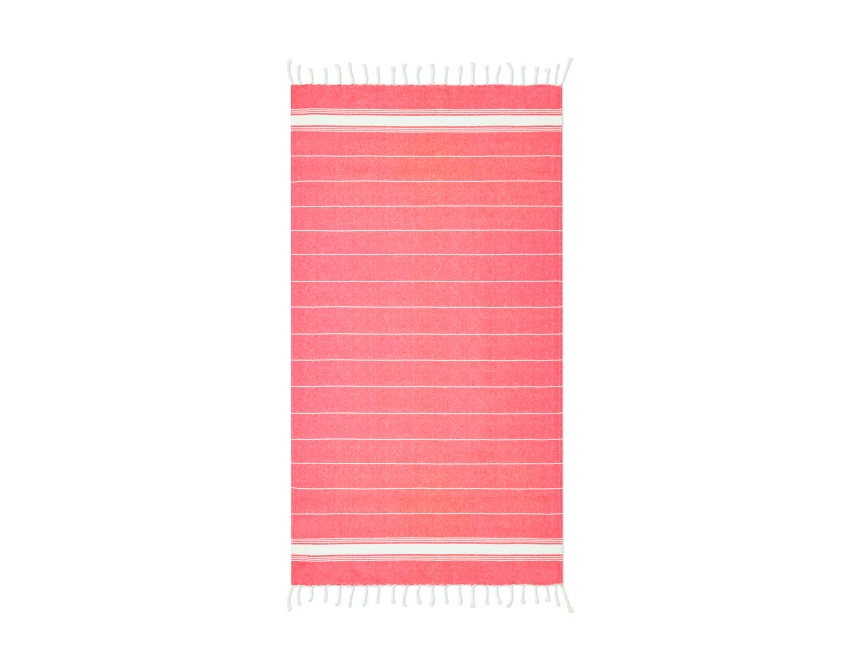 Ręcznik plażowy Malibu pomarańczowy z logo i frędzlami