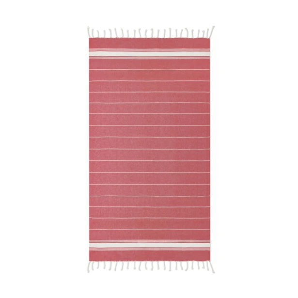 Czerwony ręcznik plażowy Malibu z logo – bawełna 180 g/m²