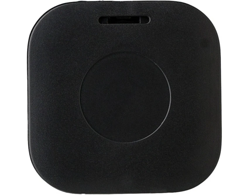 Czarna stacja pogodowa ABS z logo – LCD, biurkowy gadżet