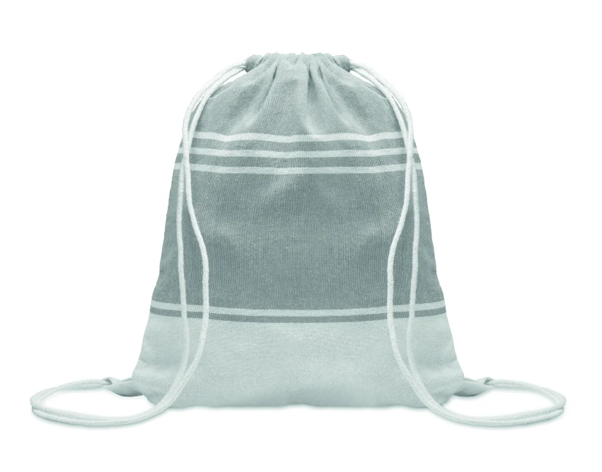 Szary ręcznik hammam z logo 90x160 z workiem – firmowy