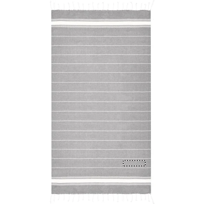 Schemat znakowania dla Sitodruk - S3 na gadżecie: Szary ręcznik plażowy Malibu z logo firmy 180g OEKO-TEX