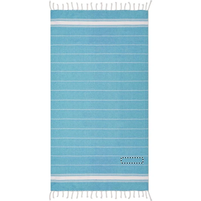 Schemat znakowania dla Sitodruk - S3 na gadżecie: Ręcznik plażowy Malibu turkusowy z logo firmy 180 g