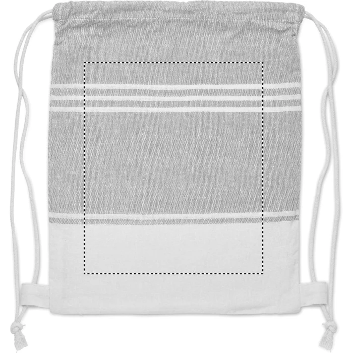 Schemat znakowania dla Transfer cyfrowy - TD1 na gadżecie: Szary ręcznik hammam z logo 90x160 z workiem – firmowy