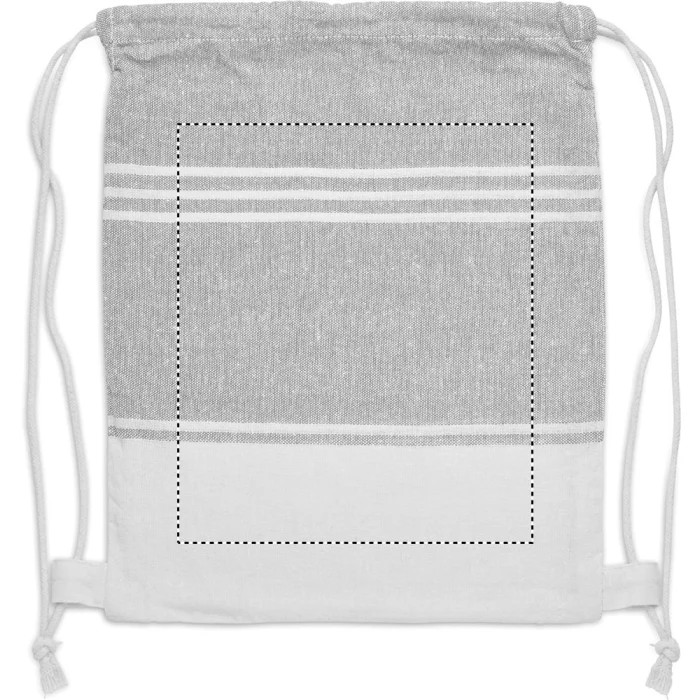 Schemat znakowania dla Sitodruk - S1 na gadżecie: Szary ręcznik hammam z logo 90x160 z workiem – firmowy