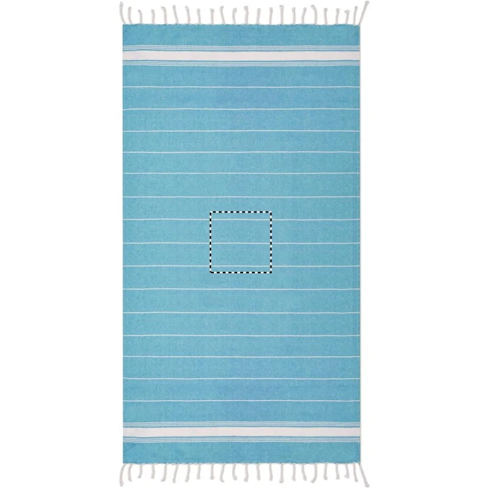 Schemat znakowania dla Haft - E na gadżecie: Ręcznik plażowy Malibu turkusowy z logo firmy 180 g
