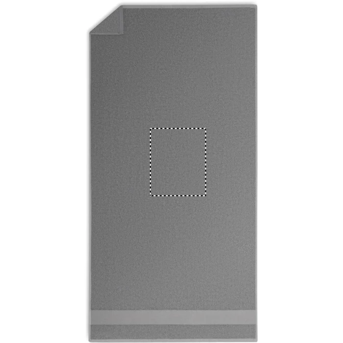 Schemat znakowania dla Haft - E na gadżecie: Szary ręcznik 140x70 z logo OEKO-TEX – bawełna organiczna