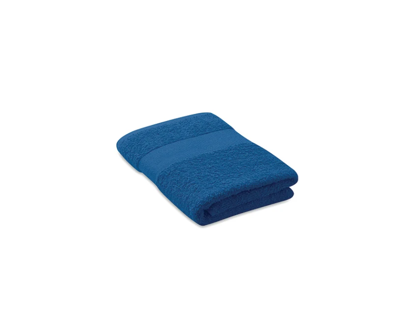 Niebieski ręcznik reklamowy 100x50 z bawełny organicznej