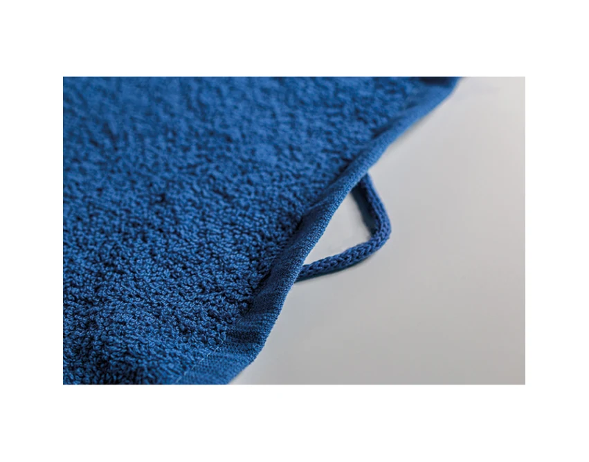 Niebieski ręcznik reklamowy 100x50 z bawełny organicznej