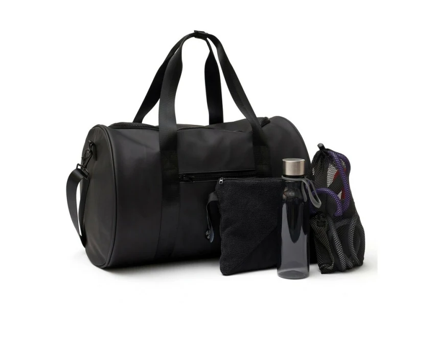 Niebieski ręcznik sportowy RPET z logo – szybkoschnący