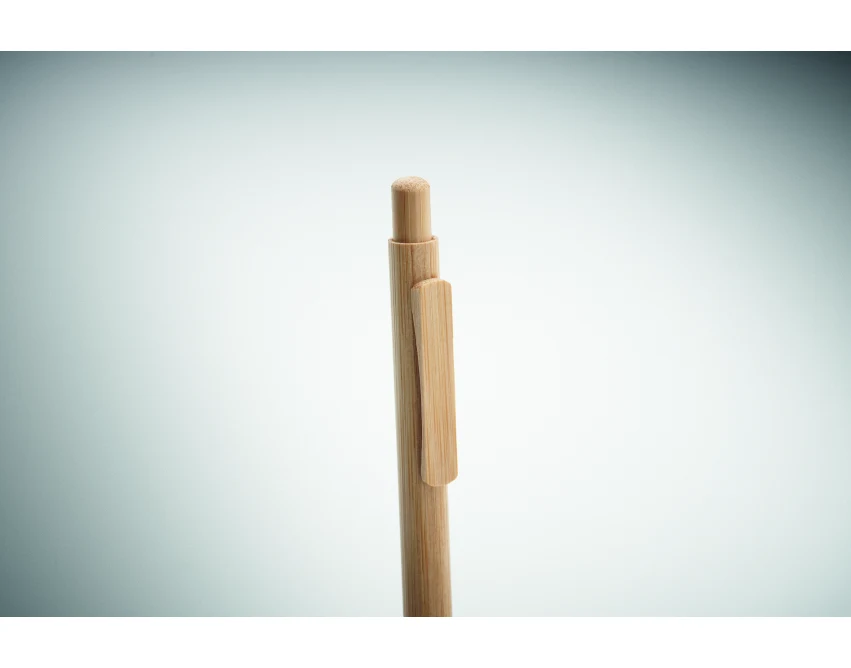 Długopis bambusowy Mambo z logo – automatyczny, naturalny