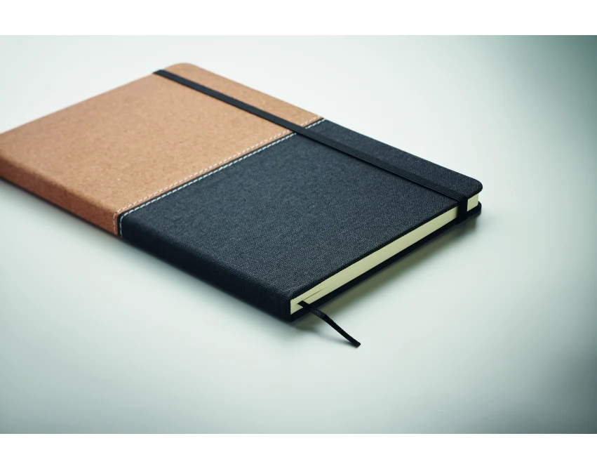 Czarny eco zestaw: stalowa butelka, notatnik RPET, długopis