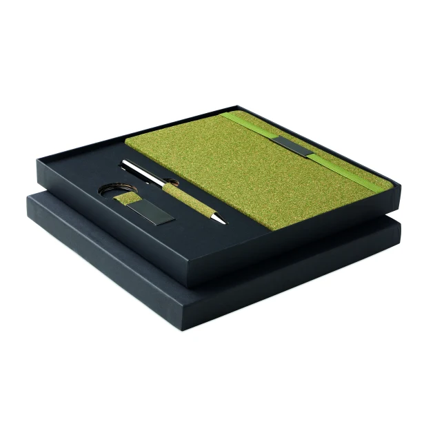 Chippewa: Zielony ekozestaw z korka i fusów, A5, 3 elementy