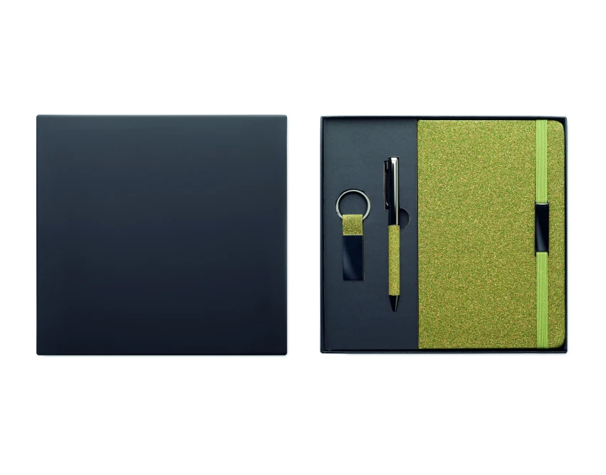 Chippewa: Zielony ekozestaw z korka i fusów, A5, 3 elementy