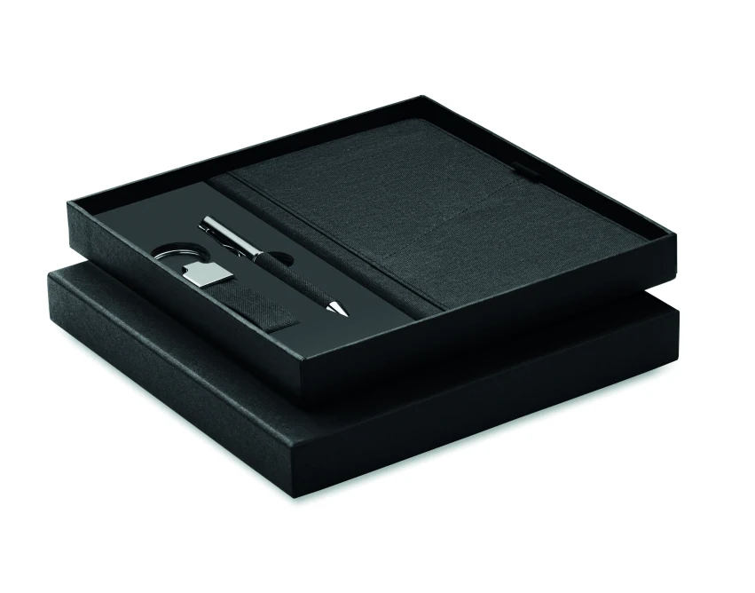 Scribi 4 – Czarny ekologiczny zestaw upominkowy RPET