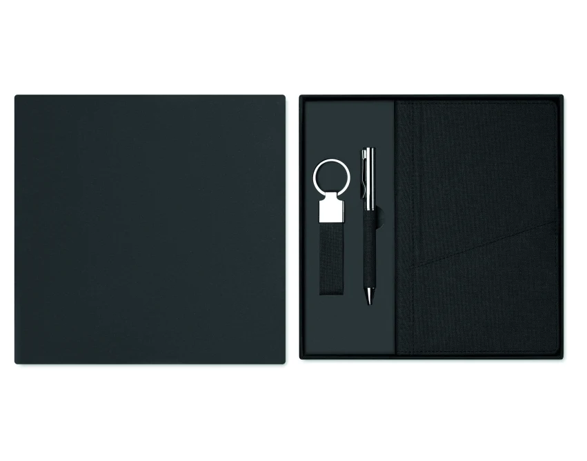Scribi 4 – Czarny ekologiczny zestaw upominkowy RPET