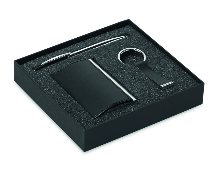 Czarny zestaw upominkowy Kadeau z metalowym długopisem