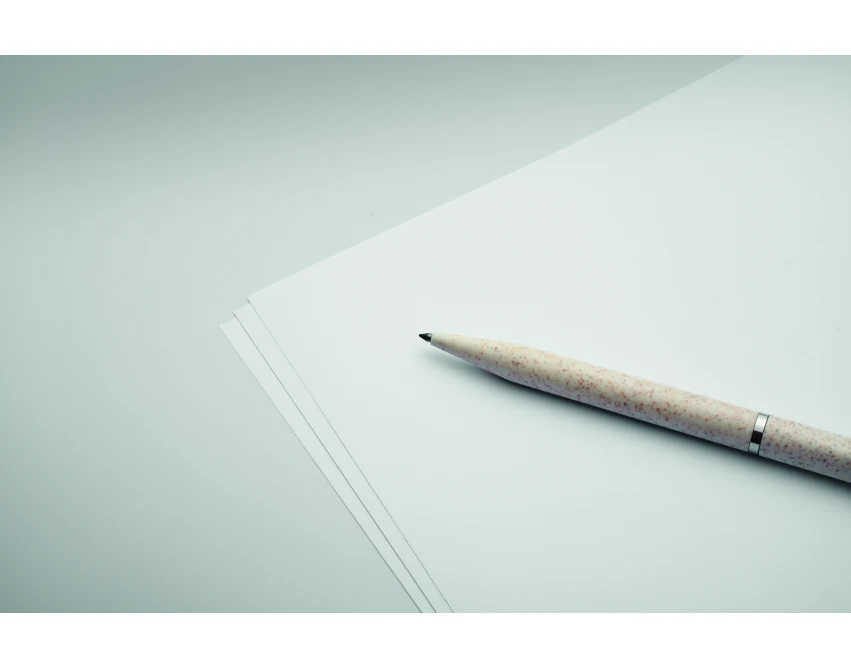 Beżowy zestaw piśmienniczy eco z logo FSC – długopis i ołówek