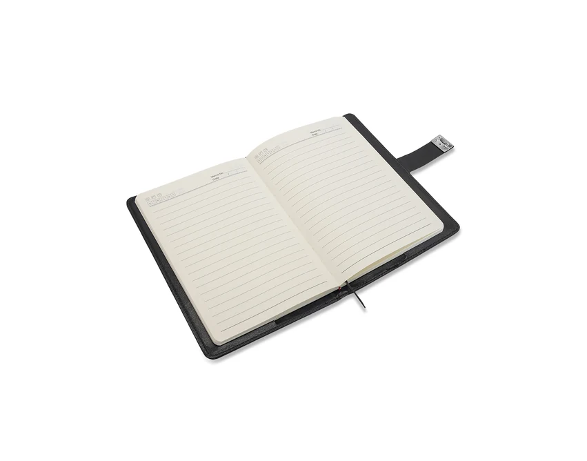 Czarny notes z szyfrem i długopis Windsor z logo