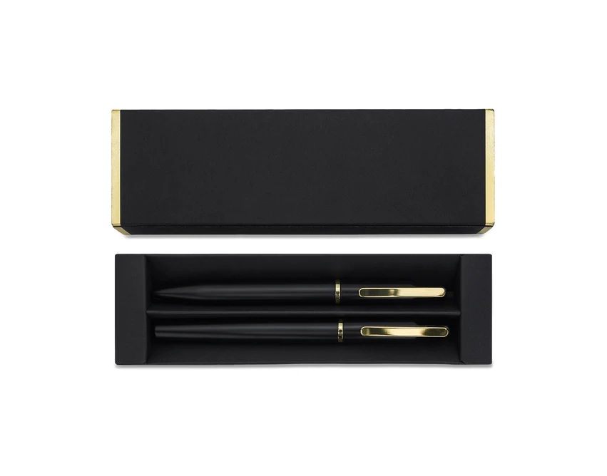 Złoty zestaw piśmienniczy Treasure z grawerem logo