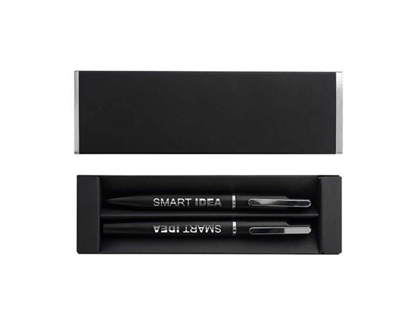 Srebrny zestaw Treasure – pióro kulkowe i długopis z grawerem