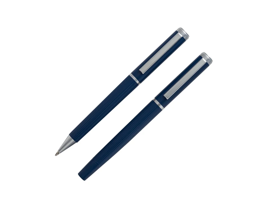Felicite granatowy zestaw: pióro kulkowe i długopis z logo