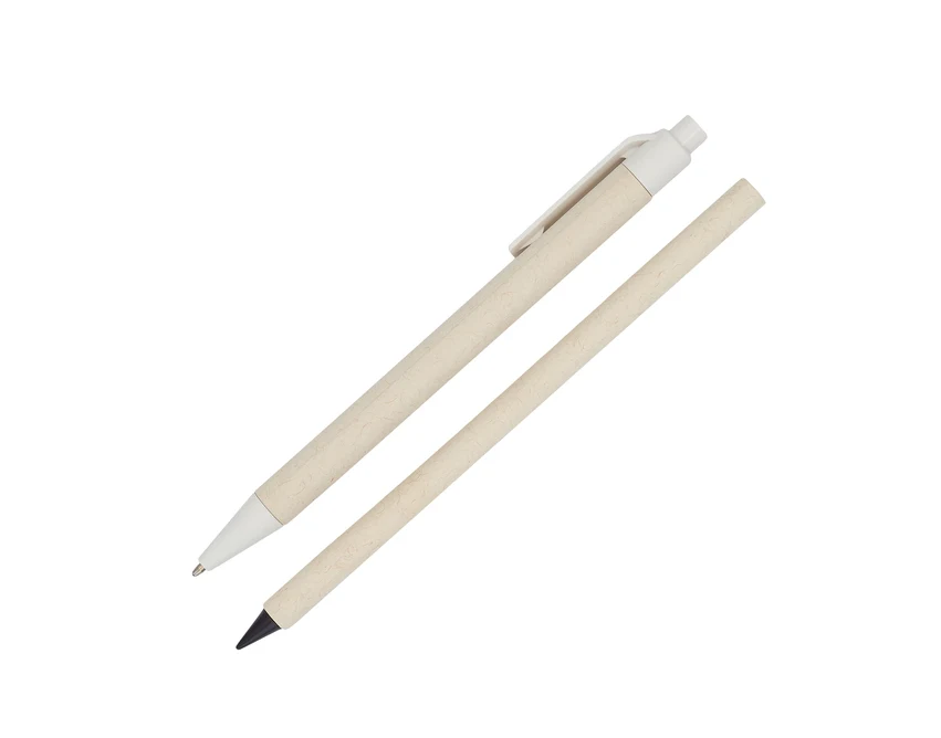 Zestaw Latte: biały, eco z wiecznym ołówkiem i linijką