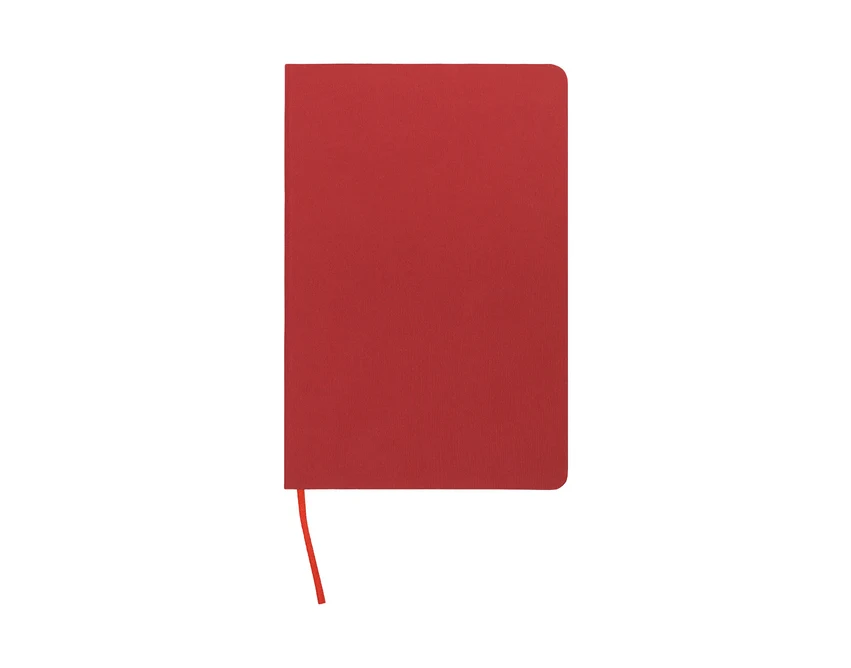 Czerwony zestaw: notes A5 z logo i bambusowy długopis