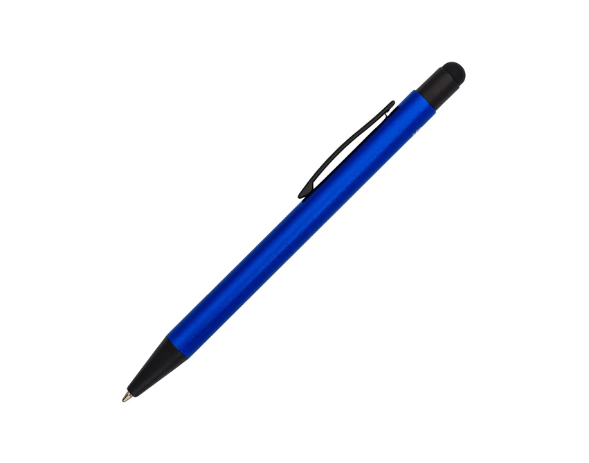 Niebieski zestaw piśmienniczy z grawerem – długopis i brelok
