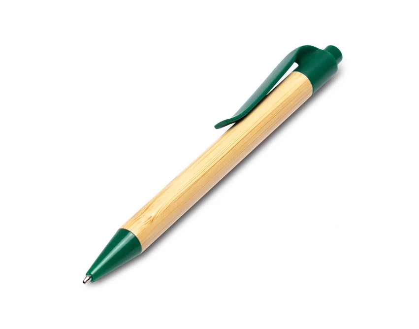 Zielony zestaw Forest: notes A5 i bambusowy długopis z logo