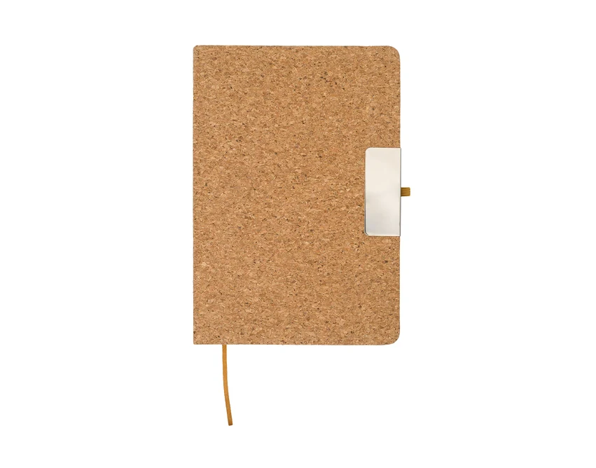 Beżowy zestaw: notes korkowy A5, długopis, USB 64GB