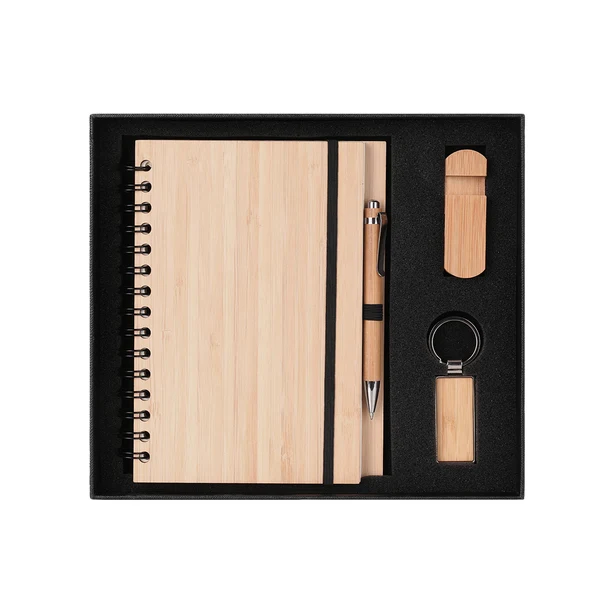 Tonala czarny – bambusowy zestaw upominkowy z grawerem