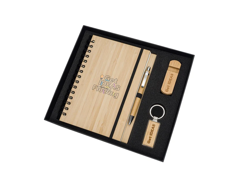 Tonala czarny – bambusowy zestaw upominkowy z grawerem