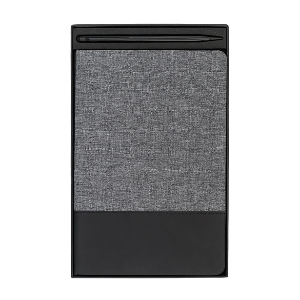 Zestaw notes A5 i długopis Bergami szary w pudełku