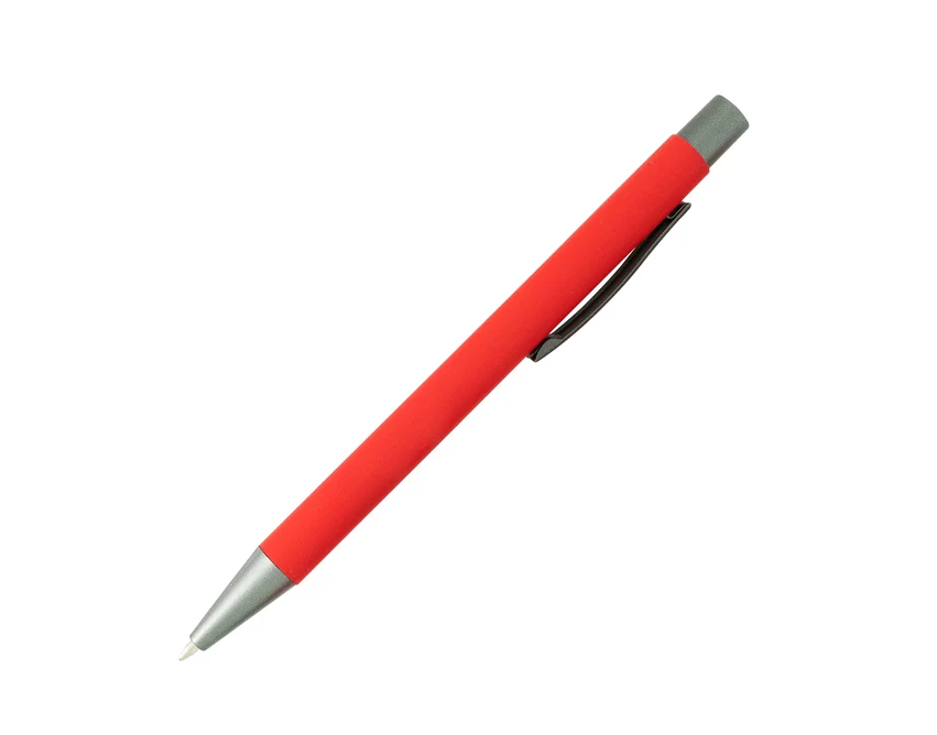 Jetmore czerwony zestaw: długopis i pióro z logo + etui