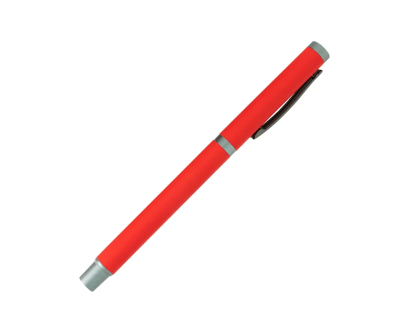 Jetmore czerwony zestaw: długopis i pióro z logo + etui