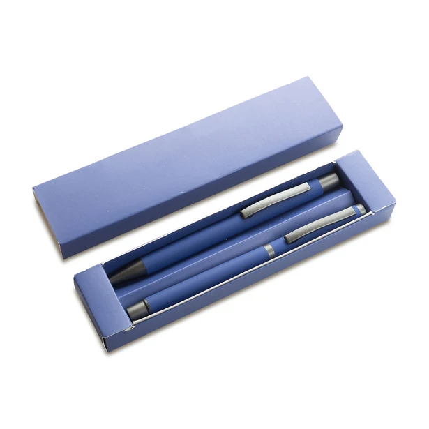 Jetmore niebieski zestaw: pióro kulkowe i długopis z logo