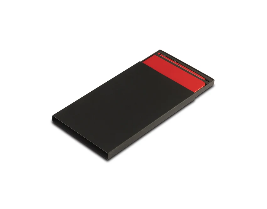 Czerwony notes A5 z długopisem i rysikiem Abrantes w pudełku