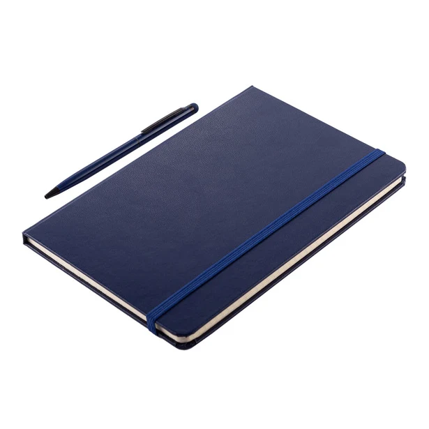 Zestaw Abrantes granatowy: notes + długopis z rysikiem