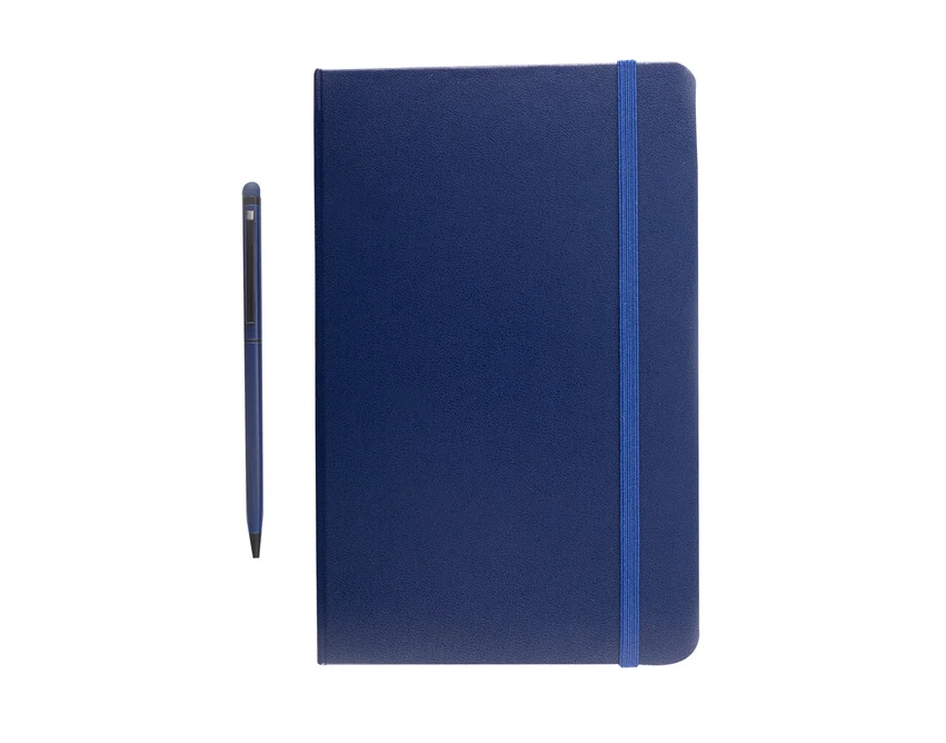 Zestaw Abrantes granatowy: notes + długopis z rysikiem