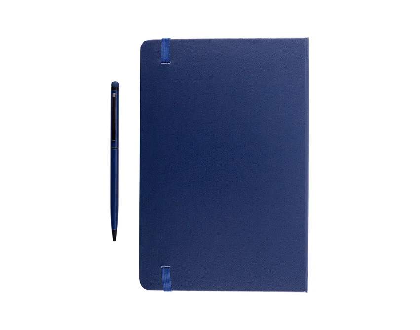 Zestaw Abrantes granatowy: notes + długopis z rysikiem