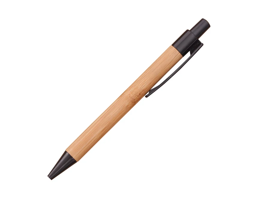 Czarny zestaw Porto: notes lniany i bambusowy długopis