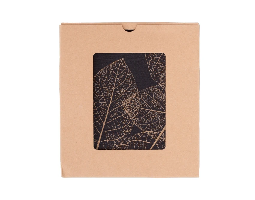 Brązowy zestaw Porto: notes lniany + bambusowy długopis