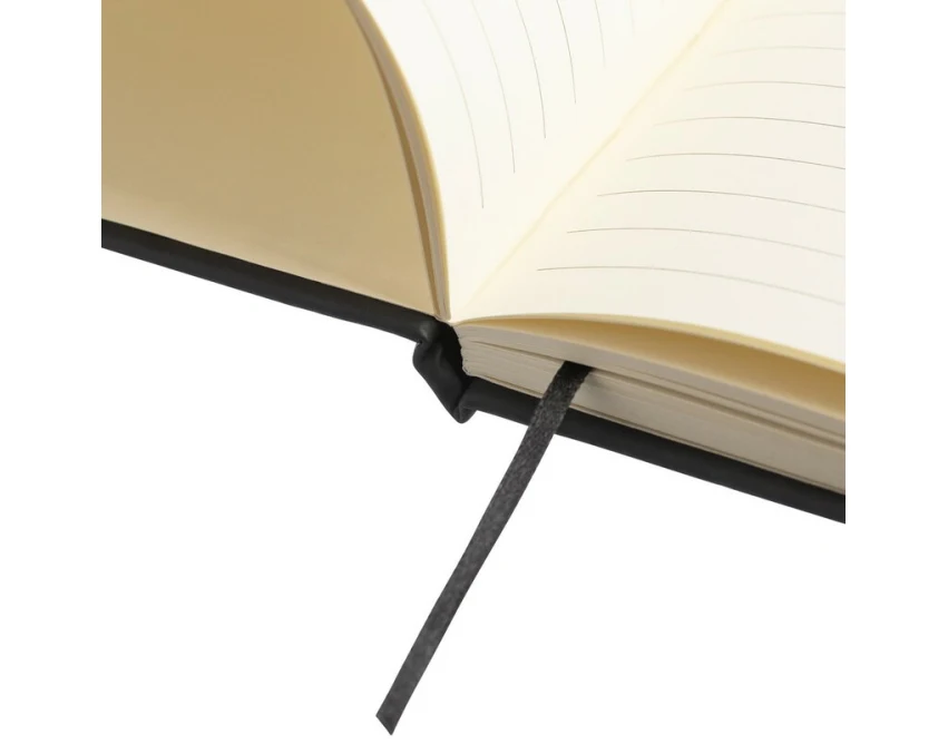 Czarny zestaw prezentowy: termos RPET, notatnik, długopis