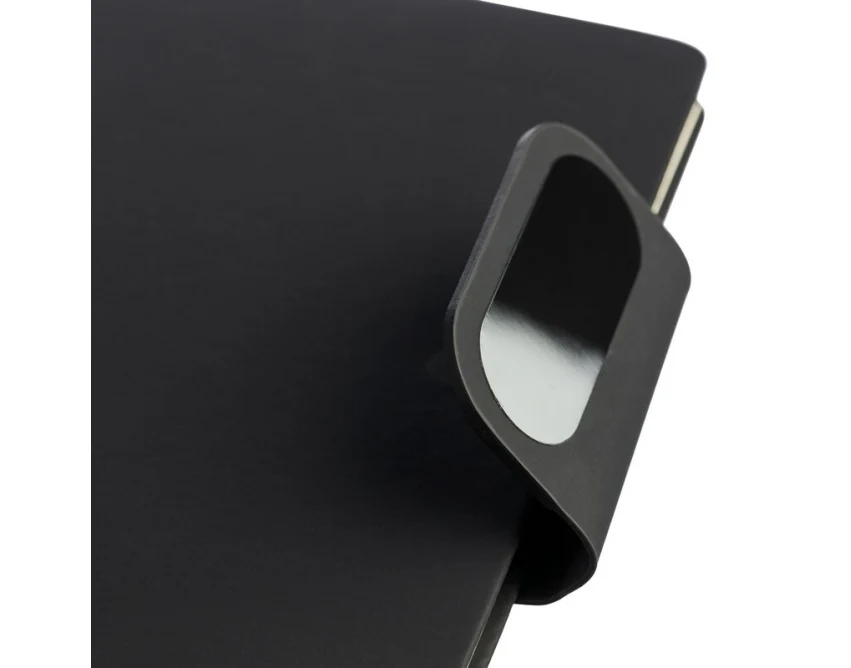 Czarny zestaw prezentowy: termos RPET, notatnik, długopis