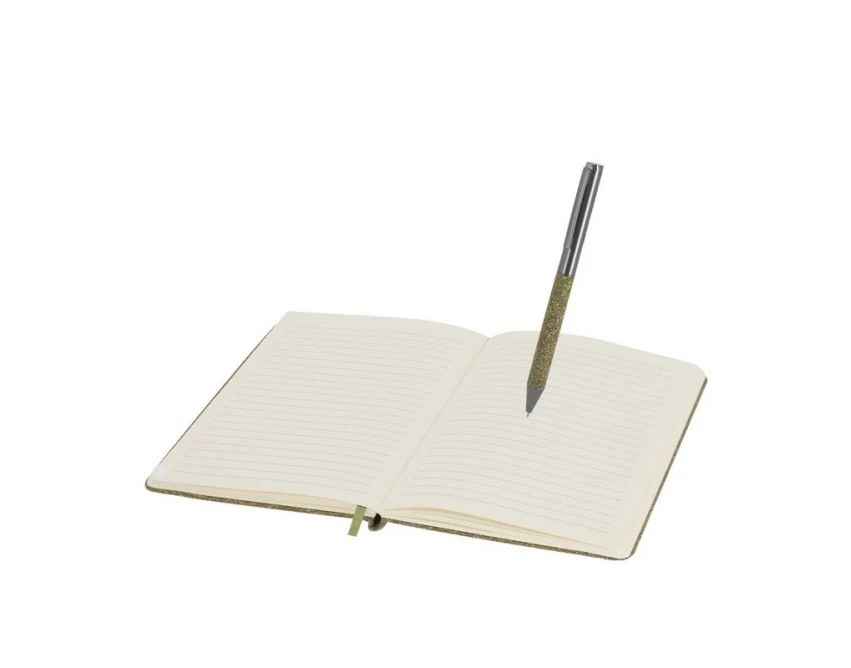 Zielony eko zestaw biznesowy: termos 500 ml, notes A5, długopis