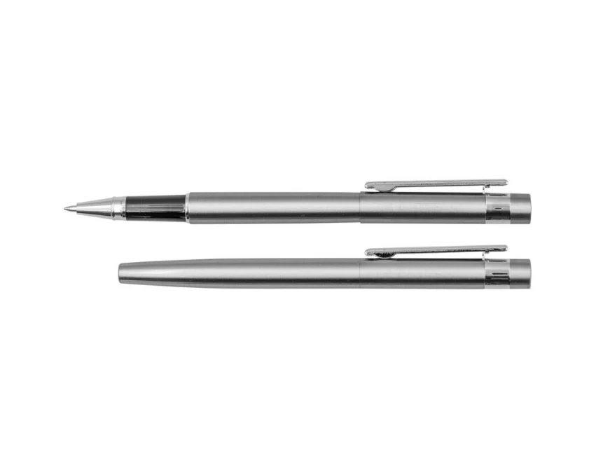 Srebrny zestaw pióro kulkowe i długopis z recyklingu